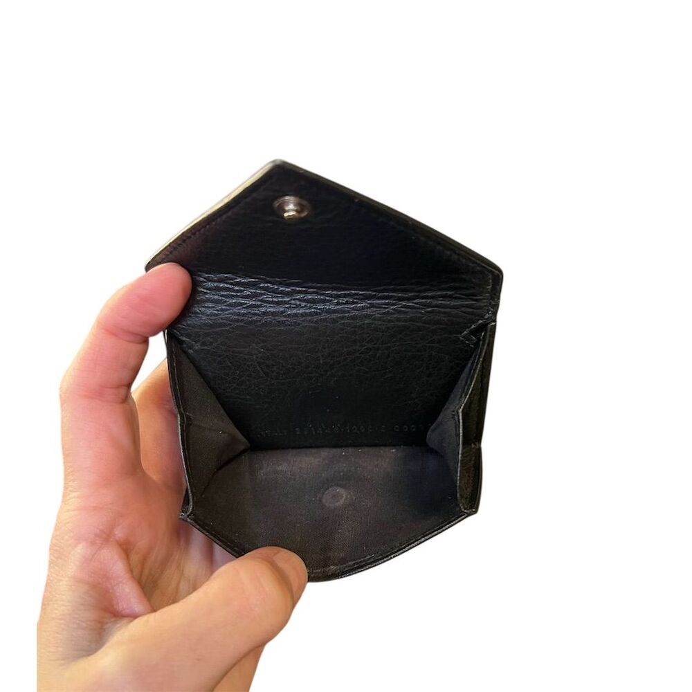 Balenciaga Papier Mini Black Leather Trifold Wallet Unisex - Picture 3 of 6